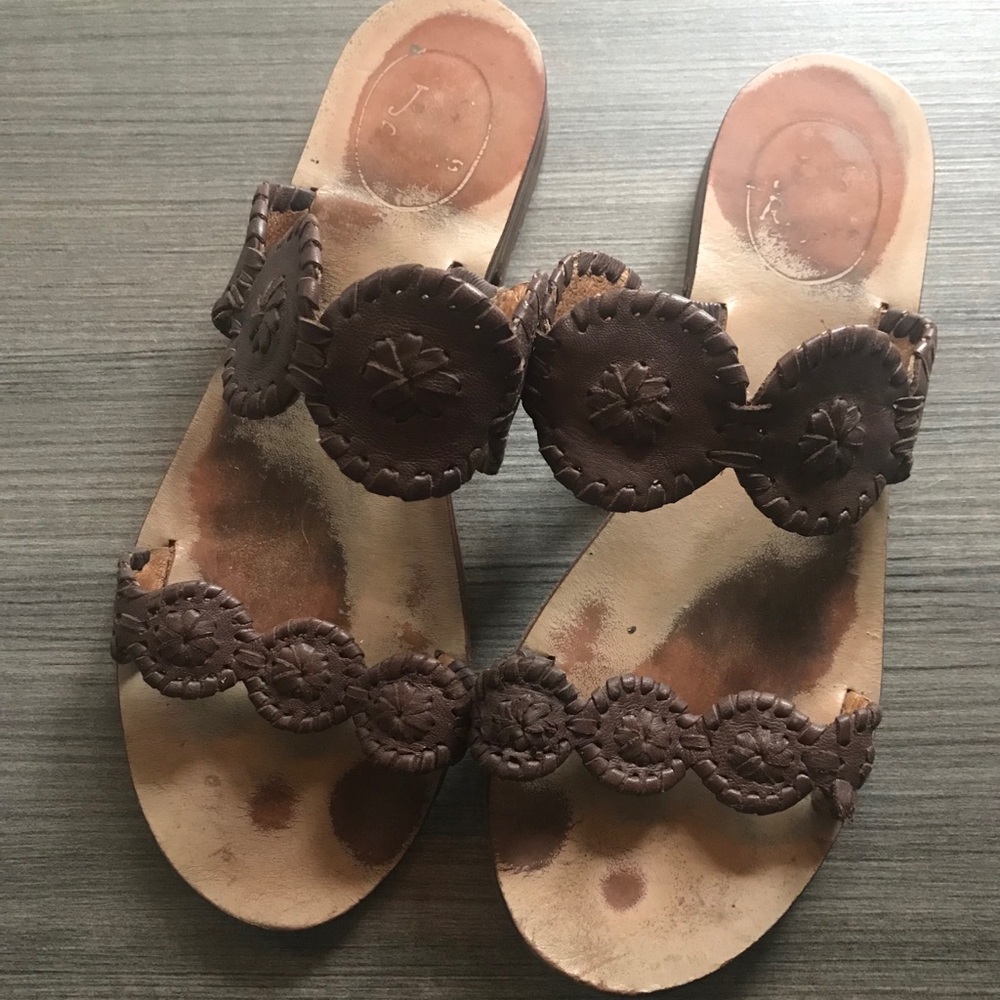 BROWN LAUREN JACK ROGERS SANDALS size 7